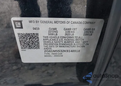 2019 Cadillac Xts Luxury z USA, uszkodzony, nr VIN 2G61M5S32K9148918